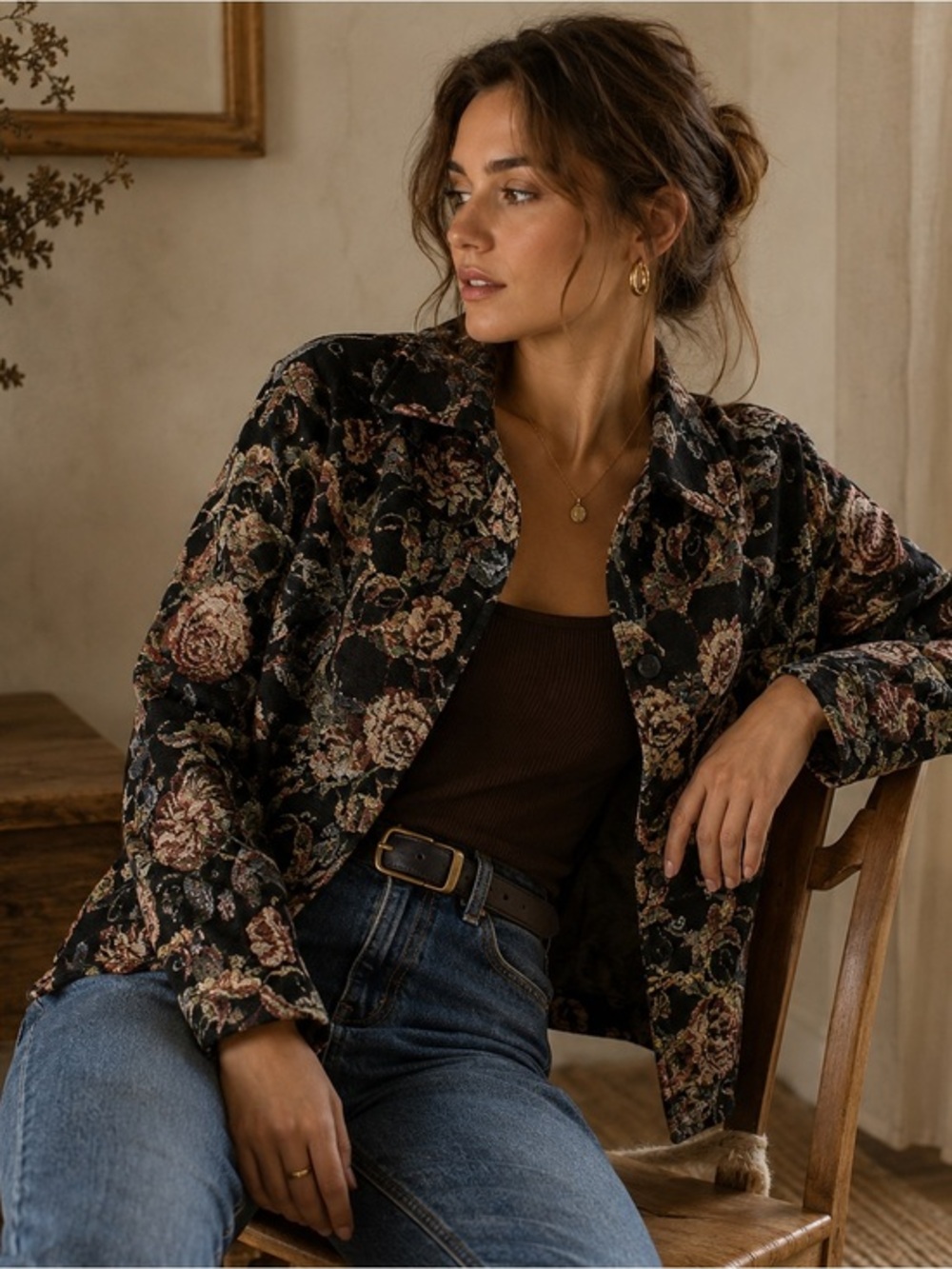 Massive Luxury Edition Floral Tapestry Blazer Vintage Cottagecore Boho Size L